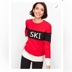 Talbots red blue white SKI sweater small p s apre